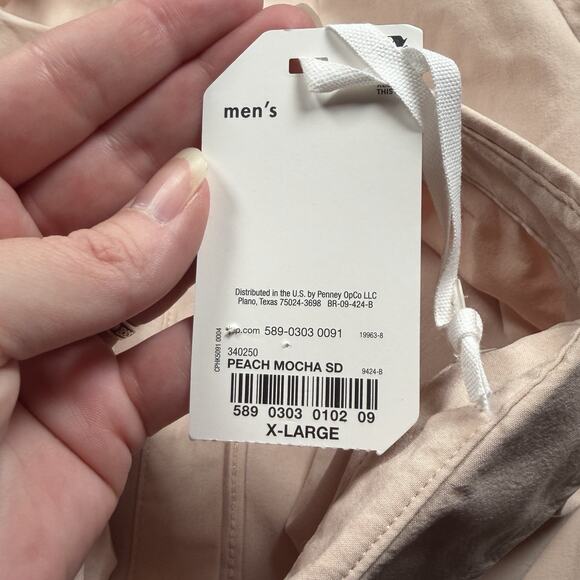 Stylus Shirt Men's Size XL Lot of 2 Short Sleeve Button Up Peach & Charcoal NEW - Picture 4 of 7